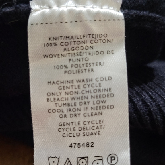 NWOT LOFT soft knit cotton sweater with contrasting flared bell sleeves, Sz XS - Picture 8 of 9